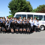 稲生高校水球部へのマイクロバス寄贈